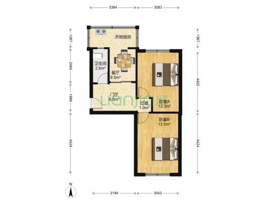 康庄街 2室1厅1卫 55平方