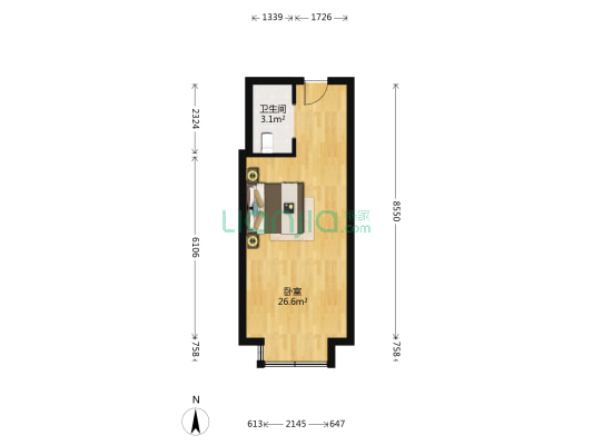 万特商务中心 1室0厅1卫 41平方