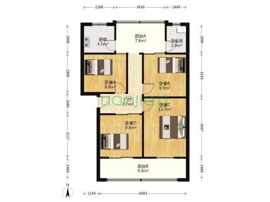 抚琴北巷5号 4室0厅1卫 81平方