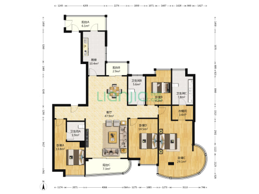 雍锦王府 4室1厅3卫 200平方