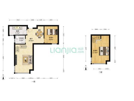 弘阳时光里二区 2室1厅1卫 62平方