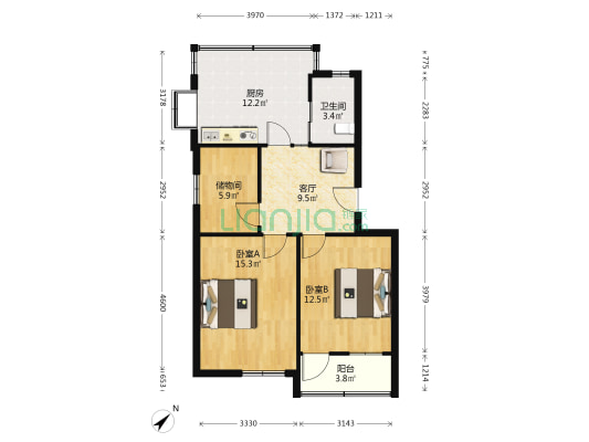 武车七村 2室1厅1卫 63平方