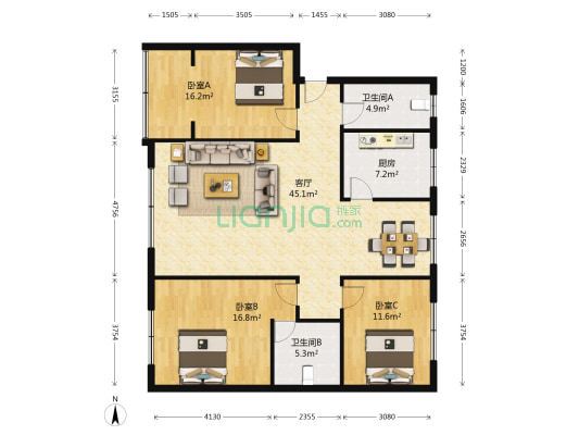 阿坝州农行都江堰住宅花苑 3室1厅2卫 0平方