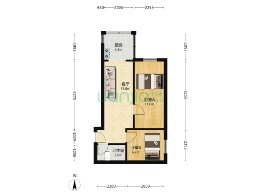 南坎街 2室1厅1卫 47平方