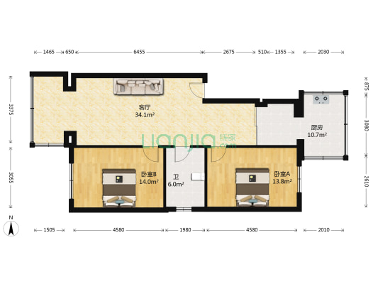 皓月大路61号 2室1厅1卫 97平方