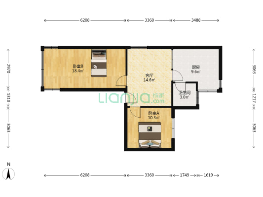 狮峰路2号 2室1厅1卫 71平方