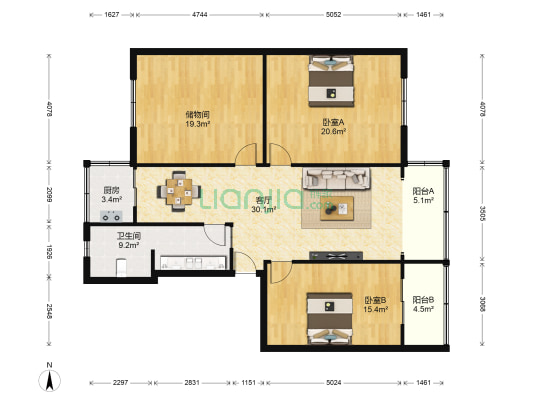 树蓓街42号 2室1厅1卫 118平方