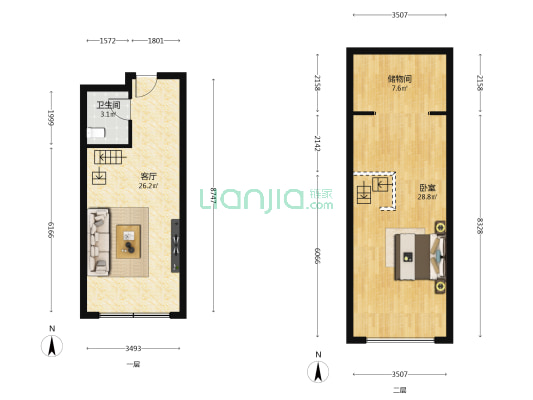 海悦天地 1室1厅1卫 40平方