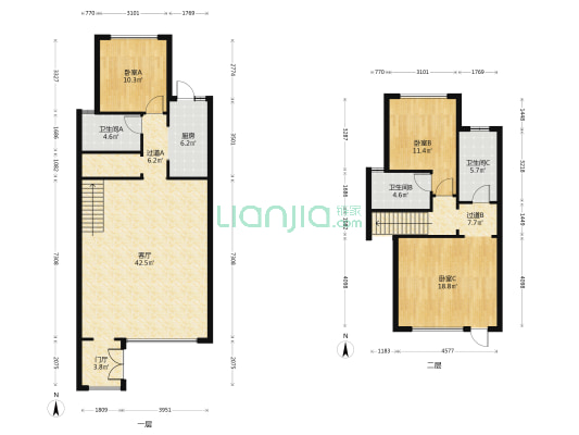 恒大盛京世家(五期) 3室1厅3卫 165平方