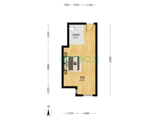 悦汇大厦 1室0厅1卫 54平方