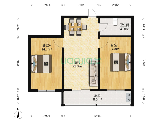 增进里 2室1厅1卫 85平方