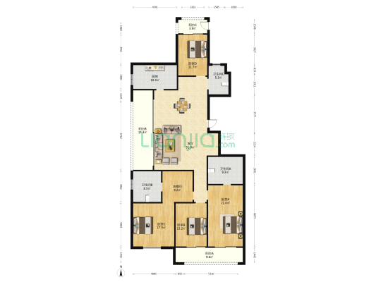 玉蘭公寓南區 4室1厅3卫 272平方