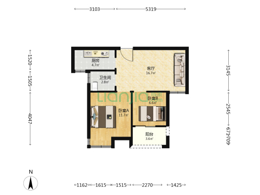 南堡雅居 2室1厅1卫 62平方