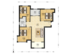 南北通透，三居室，简单装修，，-涿州鹏渤印象城牛津花园户型图