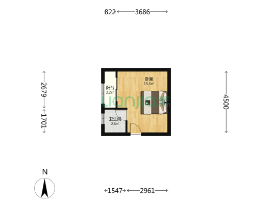 八方公寓 1室0厅1卫 35平方