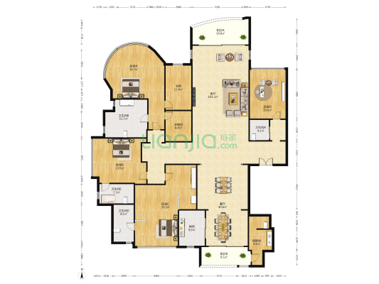 雅居乐剑桥汇 5室2厅4卫 417平方