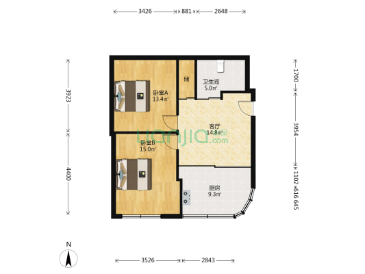 新雅公寓 2室1厅1卫 75平方