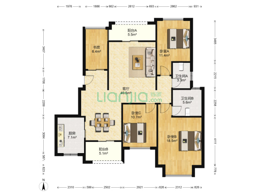 唐宁公馆 4室1厅2卫 138平方