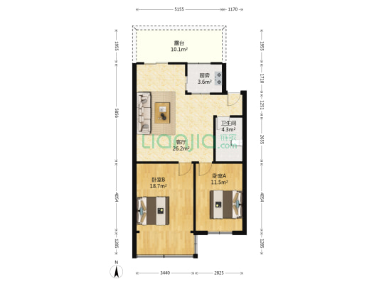 梅苑阁小区 2室1厅1卫 77平方