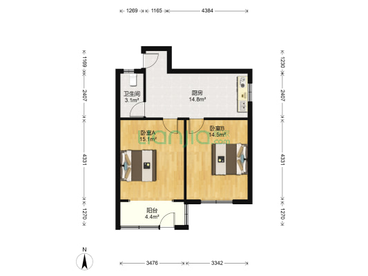 三泉路332弄 2室0厅1卫 60平方