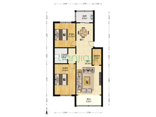 兰州紧固件厂家属院 2室1厅1卫 102平方