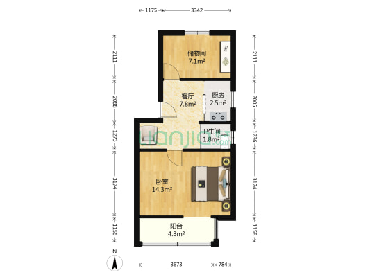 陆家里小区 1室1厅1卫 47平方