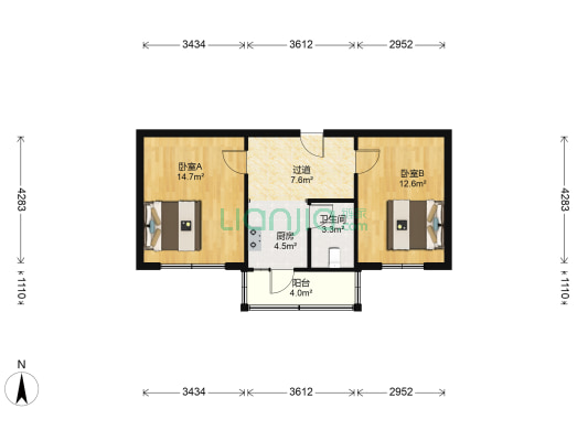 电厂小区 2室0厅1卫 62平方