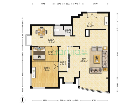 阳城大厦 1室1厅1卫 121平方