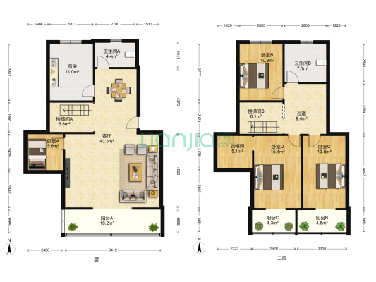 天涯南苑 4室1厅2卫 179平方