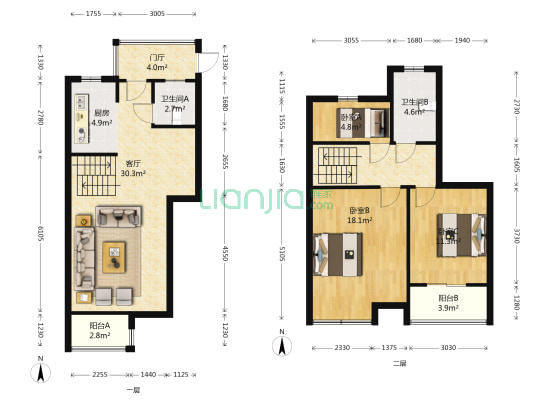 佳源都市北区 3室1厅2卫 123平方