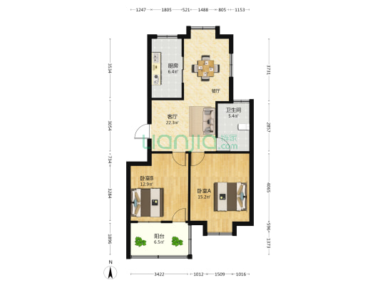 昌盛公寓 2室1厅1卫 81平方