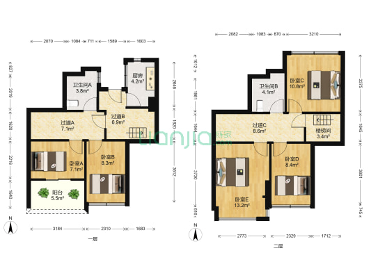 名城湖左岸 5室0厅2卫 89平方