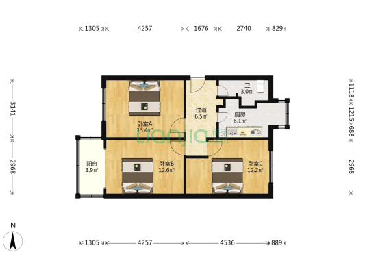 省科协家属院 3室0厅1卫 62平方