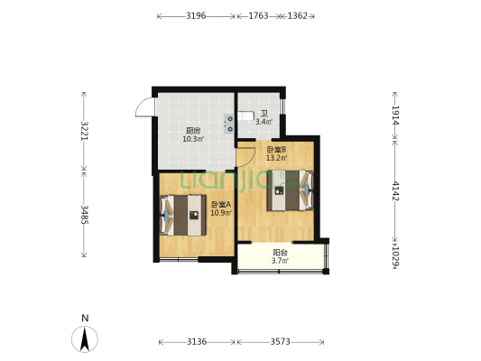 南阳路273号院 2室0厅1卫 51平方