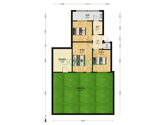 邯山街63号院 3室1厅1卫 50平方