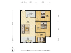 钻石广场全南二居室，精装修房本满五唯一，-涿州钻石广场户型图