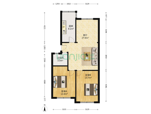 共和小区 2室1厅1卫 84平方