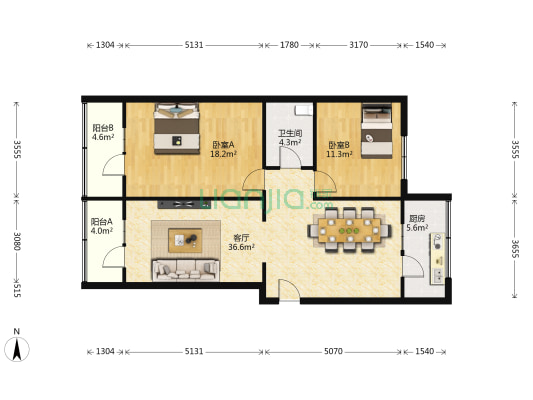 兰州市电信局西固分局家属院 2室1厅1卫 82平方