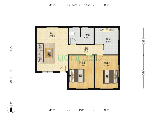 光明巷29号 2室1厅1卫 200平方
