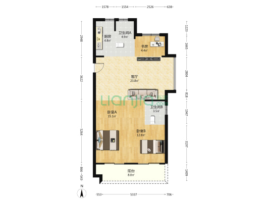 碧桂园·湾上前璟 3室1厅2卫 98平方