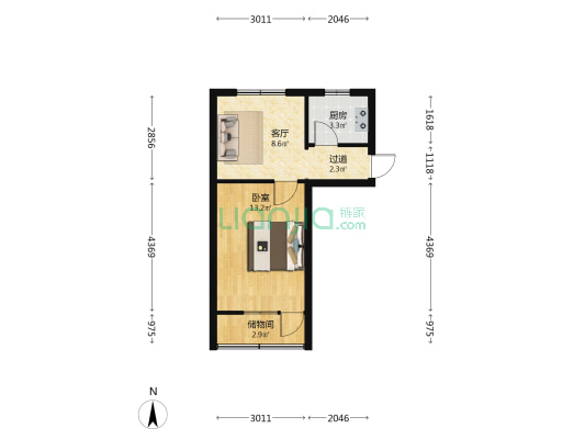 水院街14号院 1室1厅0卫 36平方