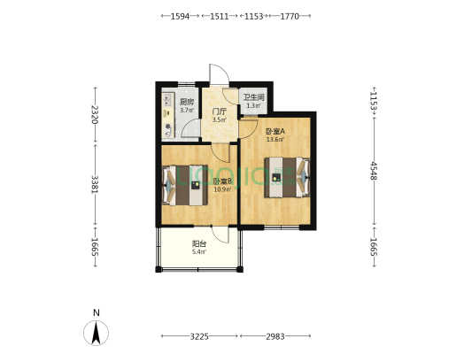光明南大街48号院 2室0厅1卫 42平方