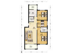 朝阳路南北通透三居，自住房，拎包入住-涿州水乡园户型图