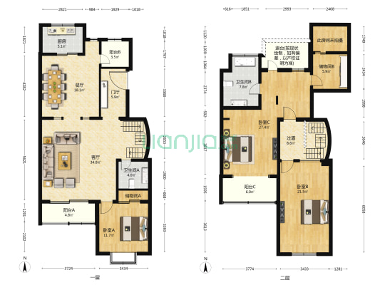 金隅长安山麓 3室2厅2卫 179平方