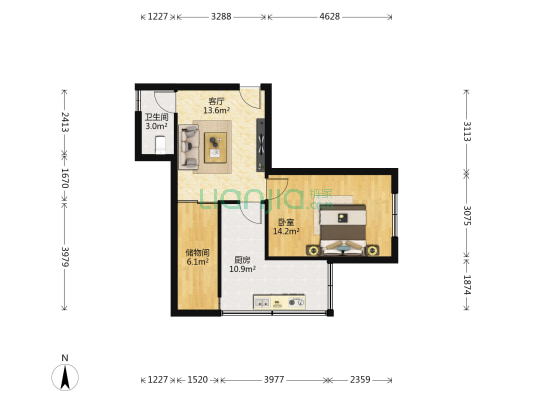 兰州大学医学院家属院 1室1厅1卫 62平方