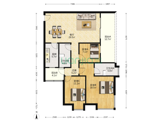 小城之春 3室1厅2卫 121平方