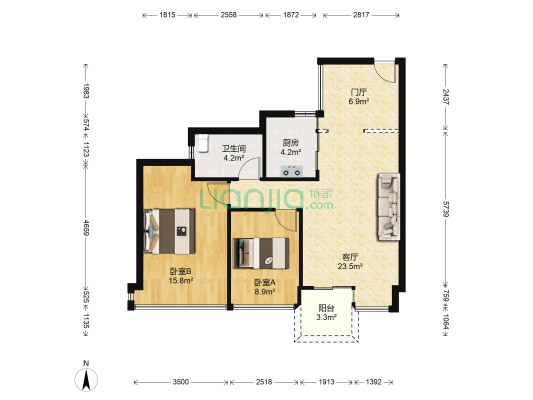 佳兆业可园四期 2室1厅1卫 71平方
