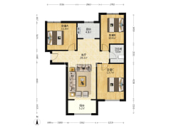 狮子城，南北通透的三居室，好楼层-涿州K2狮子城北区户型图