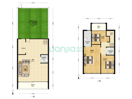 翡翠别院 3室1厅3卫 170平方