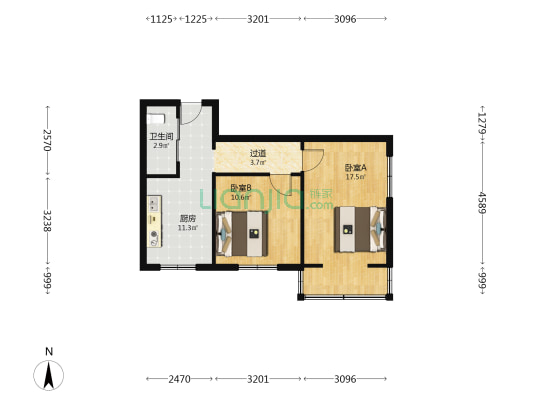 柳塘小区 2室0厅1卫 54平方